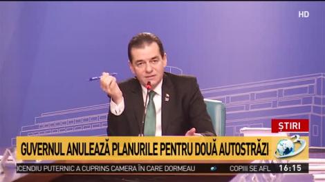 Guvernul anulează planurile pentru două autostrăzi