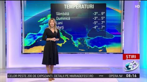 VREMEA va fi &icirc;nchisă şi rece. Minus 13 grade la Sibiu şi &Icirc;ntorsura Buz&atilde;ului