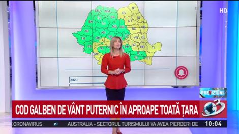 Alertă meteo de ultimă oră: Cod galben de vânt puternic în mai bine de jumătate de țară