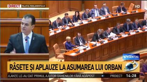 Râsete și aplauze la asumarea lui Ludovic Orban