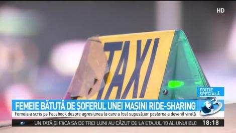 Femeie bătută de un şoferul unei maşini ridesharing