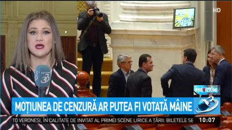Moţiunea de cenzură ar putea fi votată mâine