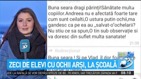 Caz dramatic într-o școală din Brașov. Zeci de elevi, duși la spital după ce au suferit arsuri la ochi. Un profesor a uitat în priză o lampă cu ultraviolete 