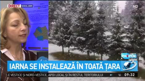Iarna se instalează &icirc;n toată ţara. Cele mai noi informaţii de la ANM