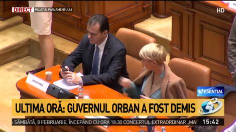 Guvernul Orban a fost demis. Moțiunea de cenzură a trecut cu 261 de voturi favorabile