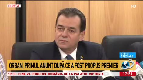 Orban, primul anunț după ce a fost propus premier