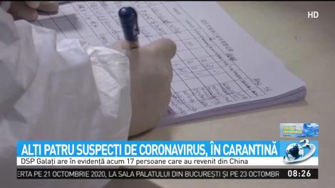 Alți patru suspecți de coronavirus &icirc;n carantină, numărul total a ajuns la 17, doar &icirc;n Galați