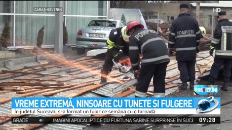 Vreme extremă în România, ninsoare cu tunete şi fulgere aduse de furtuna Sabine