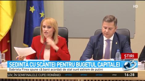 Şedinţă cu scântei pentru bugetul Capitalei. Gabriela Firea spune că banii acordaţi sunt extrem de puţini
