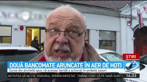 Două bancomate  au fost atuncate &icirc;n aer de o bandă de hoţi
