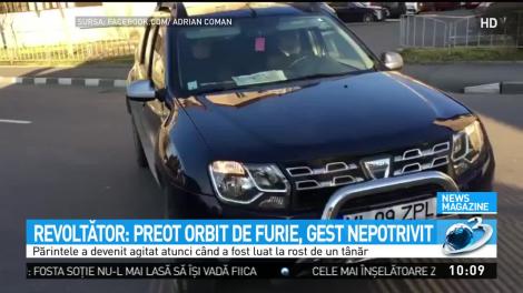 Un preot îşi ieşe din fire şi loveşte telefonul cu care un bărbat îl filma