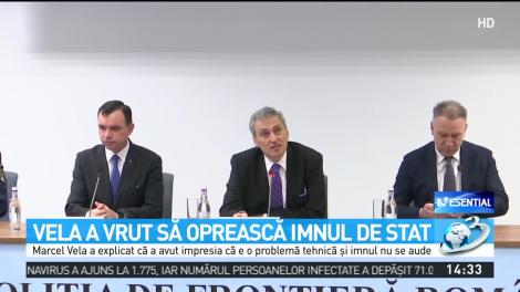 Marcel Vela, autorul unui moment inedit la un eveniment al Poliţiei de Frontieră. Ministrul a cerut oprirea Imnului de stat