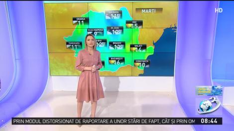 VREMEA.&nbsp;Zile călduroase cu un cer variabil p&acirc;nă joi, c&acirc;nd se &icirc;ntorc ploile