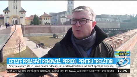 Cetate proaspăt renovată, pericol pentru trecători