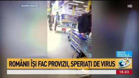Coronavirusul &icirc;ncepe să bage spaima &icirc;n rom&acirc;ni. Rafturile supermarketurilor, lăsate goale
