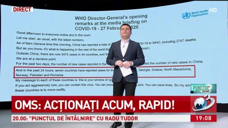 Mesaj de ultimă oră de la OMS pentru România, cu privire la coronavirus