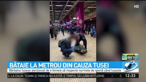 Isterie la metrou! Bătaie într-o stație din București din cauza tusei - VIDEO