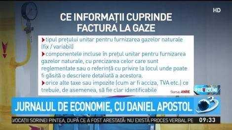 Ce informaţii cuprinde factura la gaze
