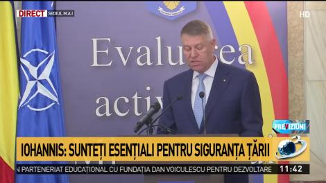 Iohannis, mesaj important pentru poliţişti: Sunteţi esenţiali pentru siguranţa ţării