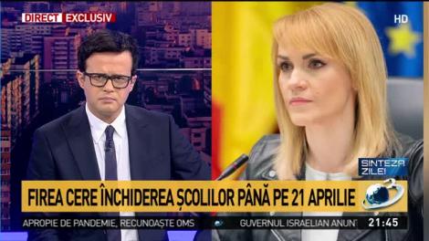 Gabriela Firea anunță că închide Primăria Capitalei: Se va face o dezinfectare, nu mai lucrăm cu publicul până pe 22 martie