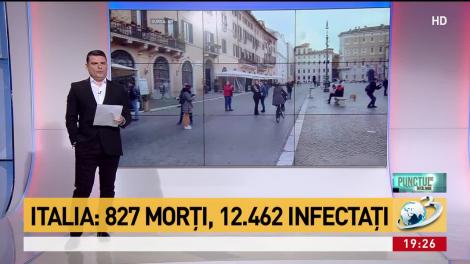 196 de morți au murit în Italia, din cauza coronavirusului, în ultima zi. Numărul deceselor a ajuns la 827