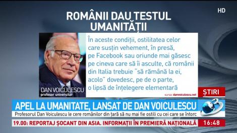 Apel la umanitate, lansat de Dan Voiculescu