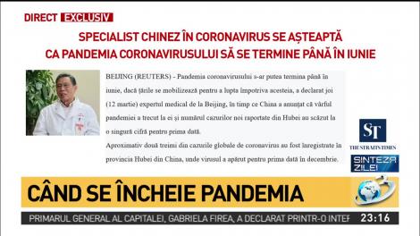 Pandemia coronavirus se va termina până în iunie