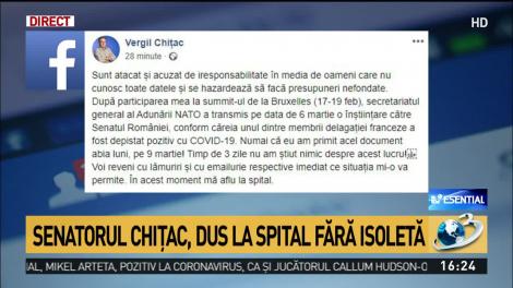 Chiţac susţine că nu ştia din 6 martie că e suspect de coronavirus: Eu am primit acel document abia pe 9 martie