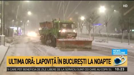 Lapoviță și ninsoare în București la noapte