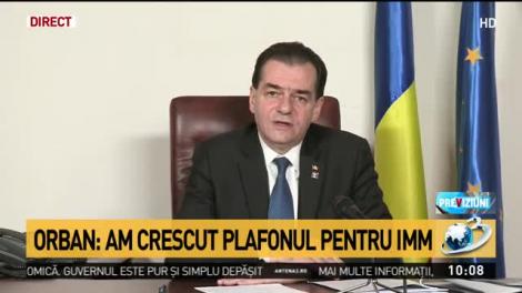 Orban: Majorăm plafonul de garantare a creditelor pentru IMM-uri cu 5 miliarde de lei, șomajul tehnic va fi de 75% din salariul mediu brut