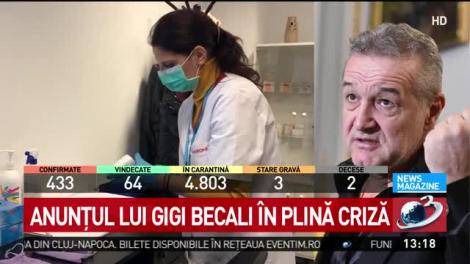 Gigi Becali, ajutor mare în plină criză: "Am comandat 2.000 de teste COVID-19"