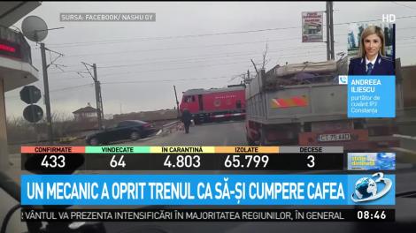 Momentul în care un mecanic a oprit trenul ca să-și ia o cafea. Imaginile au stârnit revoltă pe internet