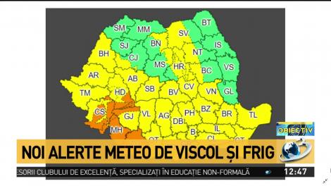 Noi alerte meteo de viscol și frig