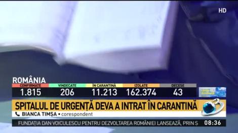 Spitalul Județean Deva intră în carantină după ce 5 medici au fost infectați cu coronavirus