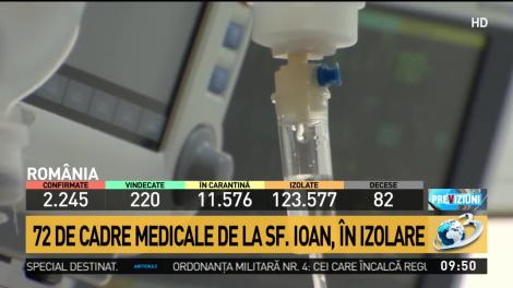 Femeie internată la „Sf. Ioan”, confirmată cu COVID-19. 72 de cadre medicale, izolate