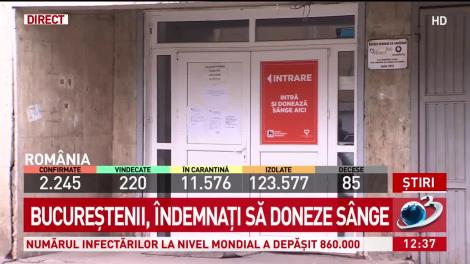 Bucureştenii, &icirc;ndemnaţi să doneze s&acirc;nge