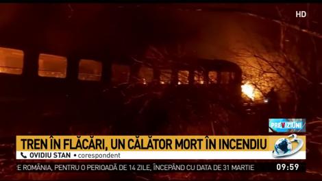 Brașov: Un cadavru carbonizat a fost descoperit &icirc;n trenul cuprins de flăcări