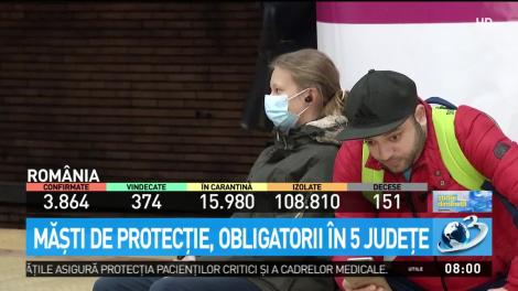 Măștile de protecție, obligatorii în cinci județe din România. Oamenii, nevoiți să-și acopere gura și nasul în spațiile aglomerate