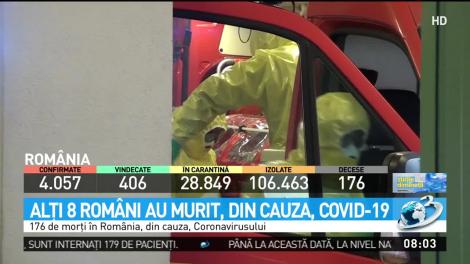 176 de rom&acirc;ni au murit infectați cu coronavirus, ultimul bilanț oficial al Guvernului