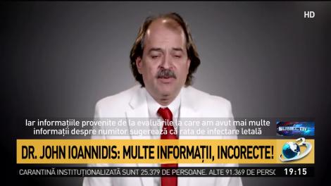 Ioannidis, despre coronavirus: Informații incorecte, concluzii greșite