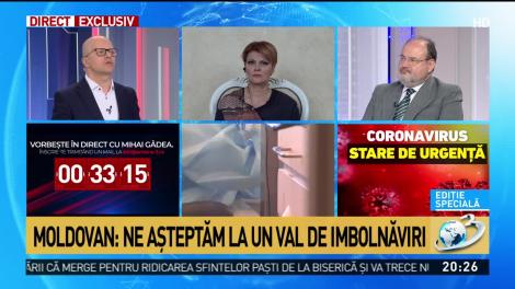 Horațiu Moldovan: Ne așteptăm la o dublare a cazurilor de coronavirus. Vorbim despre o descreștere abia spre sfârșitul lui mai