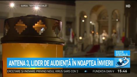 Antena 3, lider de audiență &icirc;n Noaptea de &Icirc;nviere
