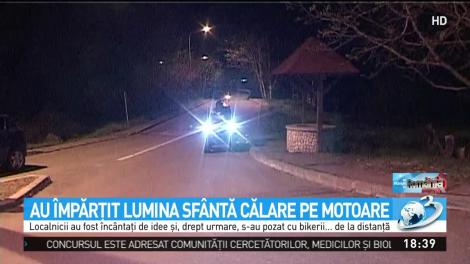 Au &icirc;mpărțit Lumina Sf&acirc;ntă călare pe motoare
