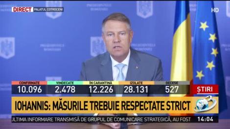 Klaus Iohannis: Există risc major ca epidemia de coronavirus să reapară. Numărul cazurilor a crescut