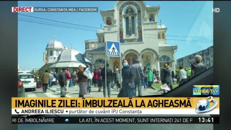 &Icirc;mbulzeală la agheasmă. Mulțimea a fost dispersată, preotul amendat cu 2.000 lei