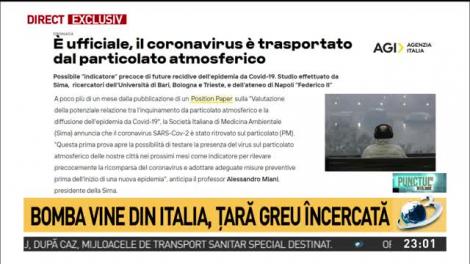 Un studiu italian arată că noul coronavirus este transportat de particule atmosferice