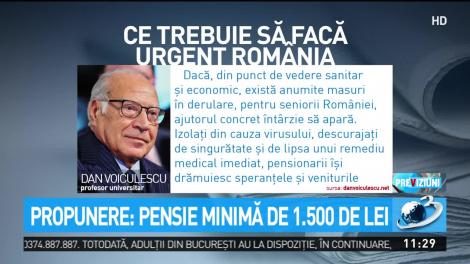 Dan Voiculescu propune ca pensionarii să primească o pensie minimă de 1.500 de lei