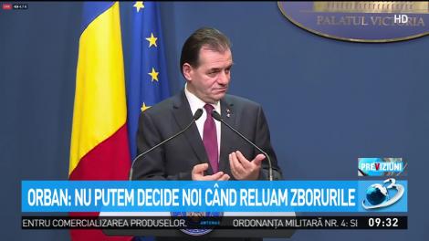 Ludovic Orban: nu putem decide noi când reluăm zborurile