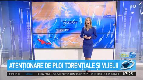 Avertizare de ploi torențiale și vijelii, valabilă p&acirc;nă joi. Va ploua și &icirc;n Capitală