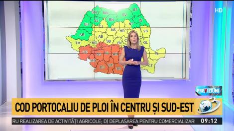 Alertă ANM: Cod portocaliu de ploi torențiale și vijelii &icirc;n 15 județe